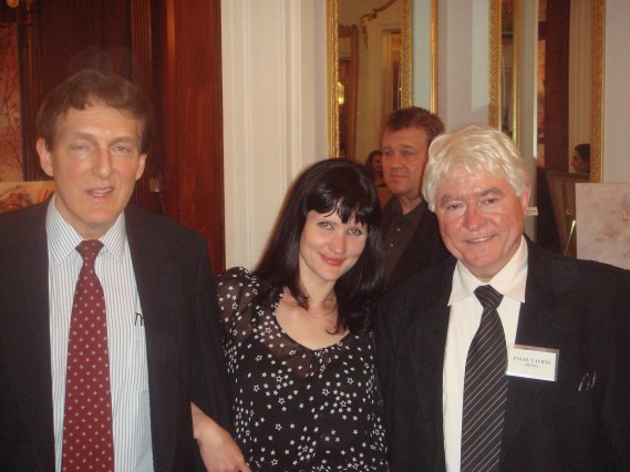 The pianist, left, with an unkown woman and the artist Pavel Vavrys