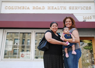 family in front of CRHS